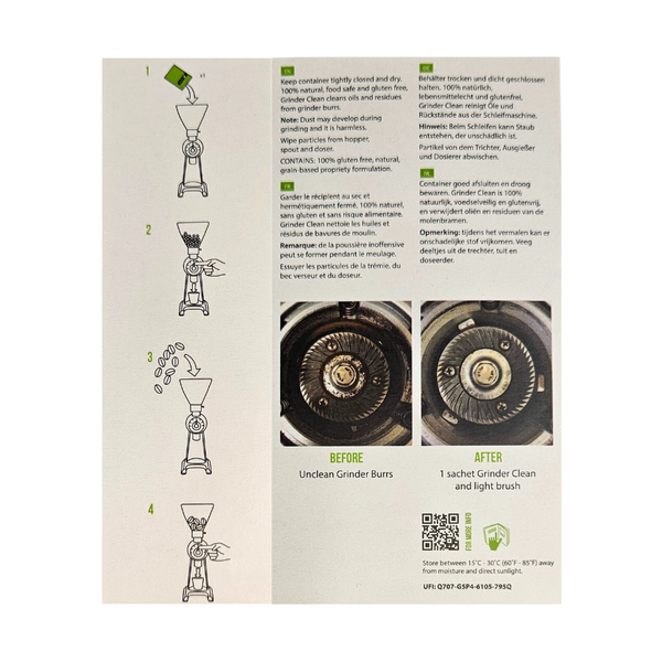 Instructions on how to clean a grinder