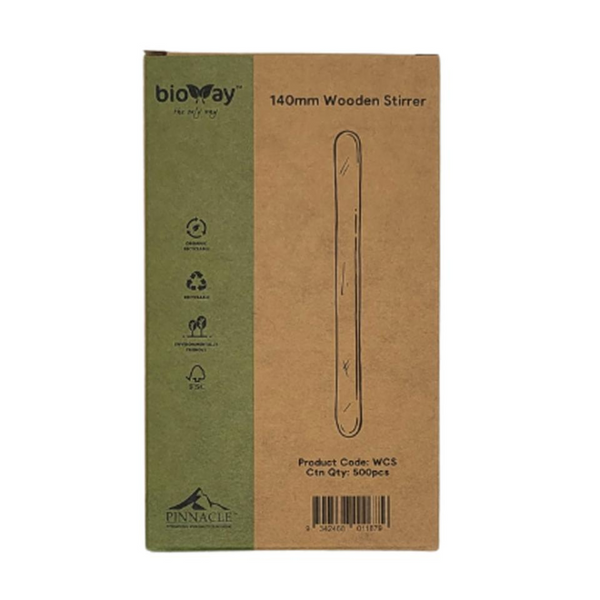 Bioway Wooden Stirrer 14cm Pack 500