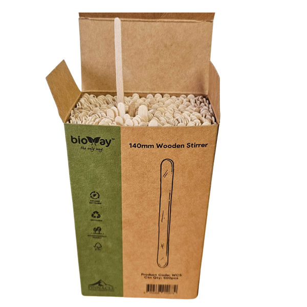 Bioway Wooden Stirrer 14cm Pack 500