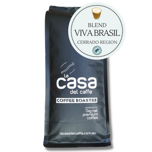 Medium to dark roast, Viva Brasil Blend from Cerrado Region Brazil