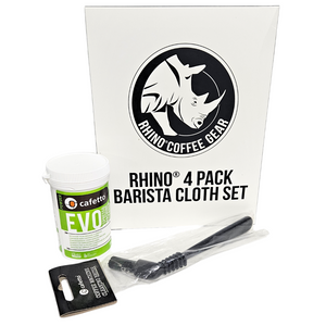 Ultimate Barista's Coffee Machine Care Bundle: Cafetto Cleaning Powder, Rhino Barista Cloth Set, and FREE Group Head Cleaning Brush!