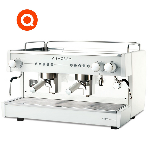 Quality Espresso Visacrem Vetro commercial coffee machine 2 group White