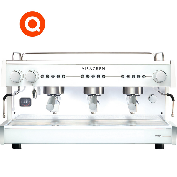 Quality Espresso Visacrem Vetro commercial coffee machine 3 group White