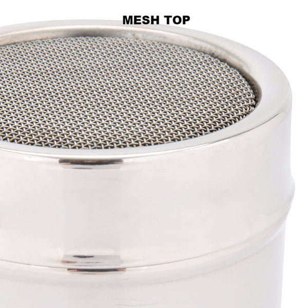 Stainless Steel chocolate shaker for cappuccino topping mesh top